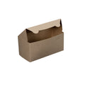 A brown kraft paper food box with a hinged lid, shown open on a plain white background.
