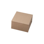 A plain brown kraft paper box with a hinged lid, shown at an angle on a solid white background.