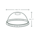 Lid for 8-16 oz Bella Pots | Dome w/ Hole | Clear PLA | Compostable