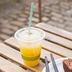 Lid for 16-22 oz Paper Cups by Vegware® | Straw Slot | Compostable