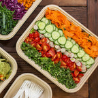 Half Size (120 oz) Compostable Fiber Catering Pan | PLA Lined