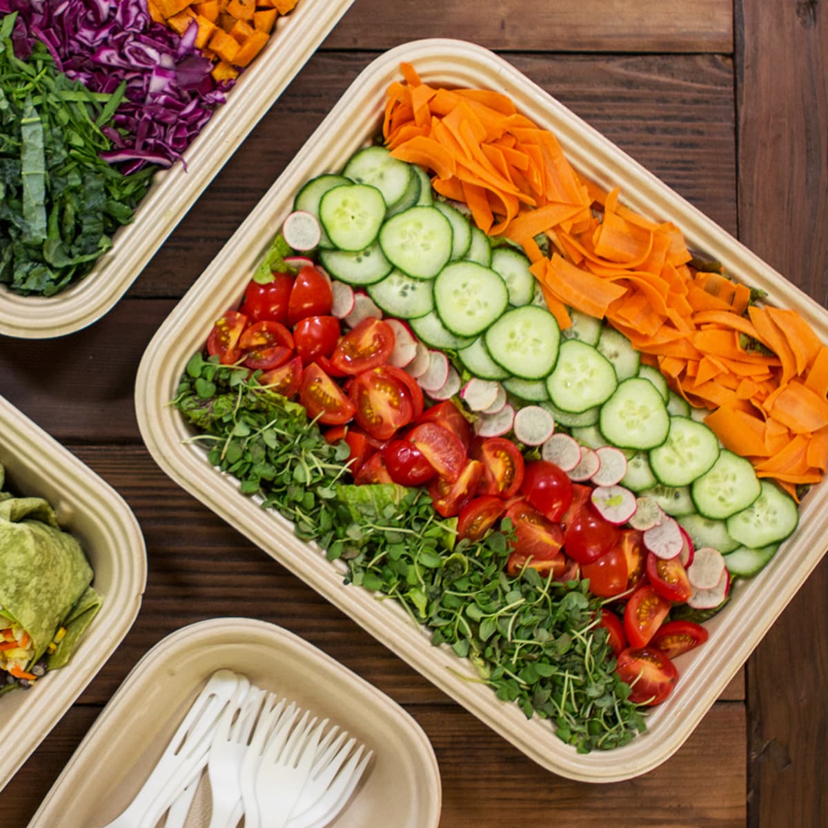 Half Size (120 oz) Compostable Fiber Catering Pan | PLA Lined
