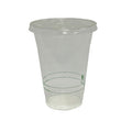 16 oz Cold Cups With Lids | Corn Plastic | Set of 100 Cups & 100 Flats Lids