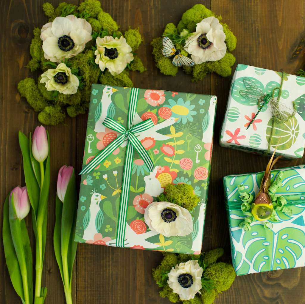 Curling Ribbon | Cotton | Green & White Stripe