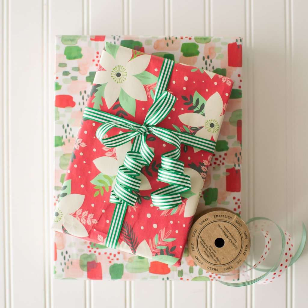 Curling Ribbon | Cotton | Green & White Stripe