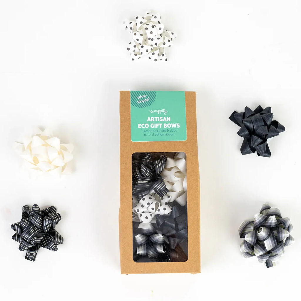 Gift Bows | Cotton | Set of 5 | Black & White