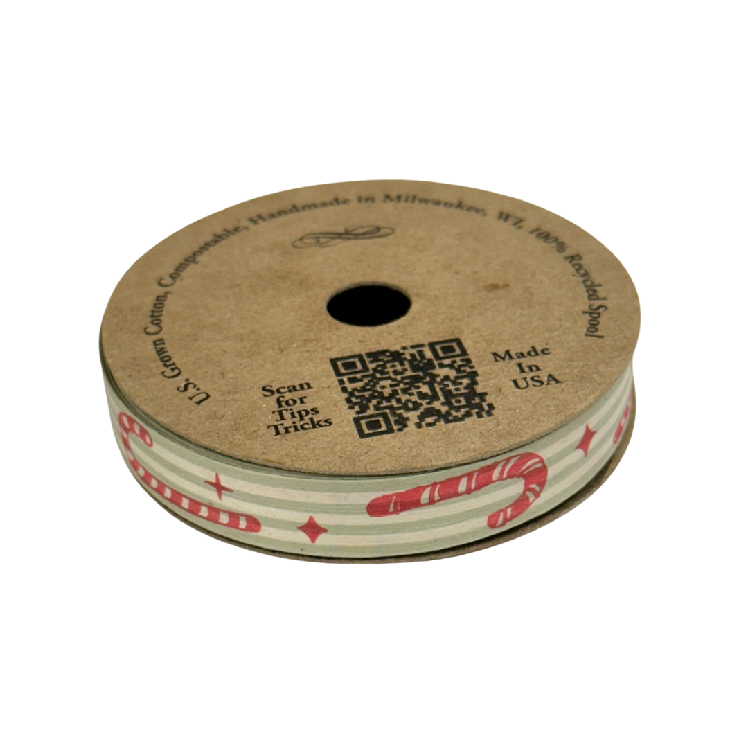 Compostable Curling Ribbon | Cotton | Candy Cane