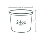 24 oz Compostable Round Deli Container | Clear | Vegware® | PLA