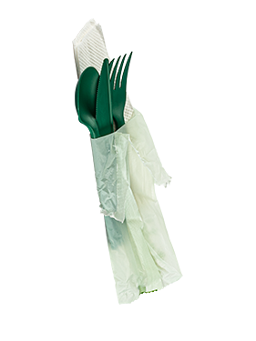 Disposable Cutlery Place Setting | Green | Compostable