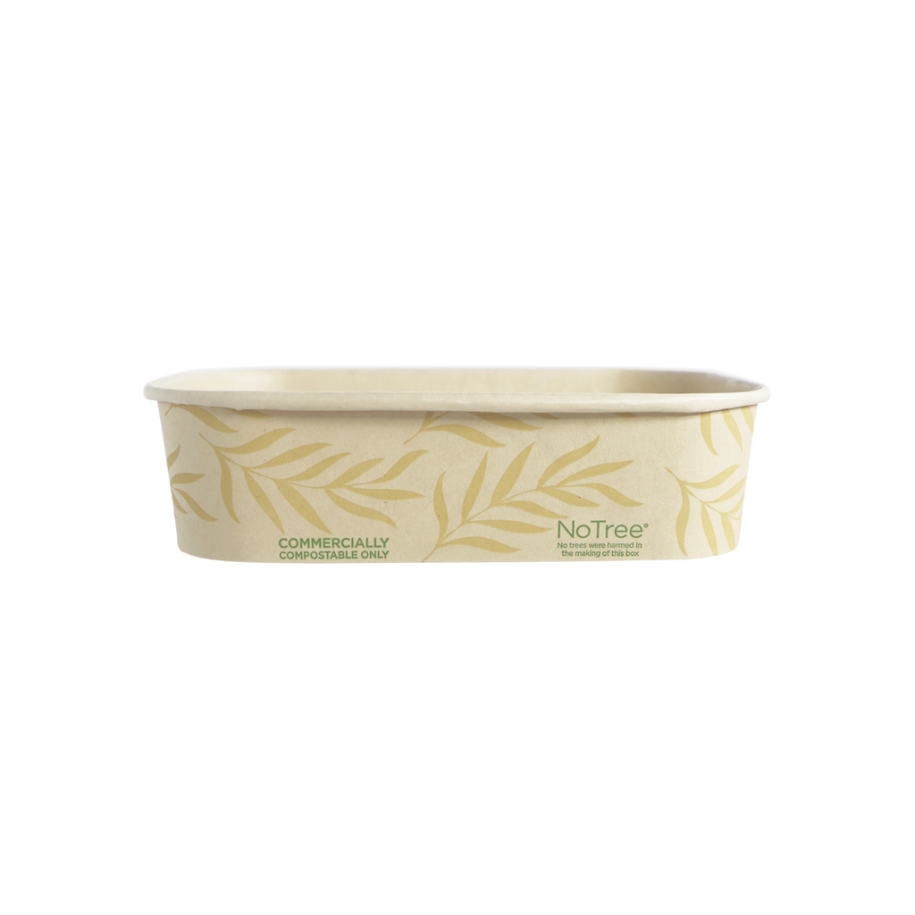 16 oz NoTree® Paper Rectangular Container | No Added PFAS | Bamboo