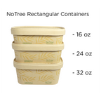 16 oz NoTree® Paper Rectangular Container | No Added PFAS | Bamboo