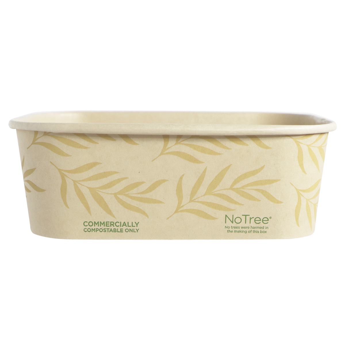 24 oz NoTree® Paper Rectangular Container | No Added PFAS | Bamboo