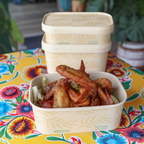 24 oz NoTree® Paper Rectangular Container | No Added PFAS | Bamboo