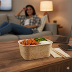32 oz NoTree® Paper Rectangular Container | No Added PFAS | Bamboo