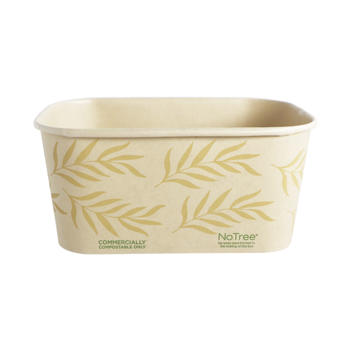 32 oz NoTree® Paper Rectangular Container | No Added PFAS | Bamboo