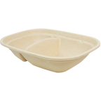 24 oz Compostable Fiber Box | 2 Compartment