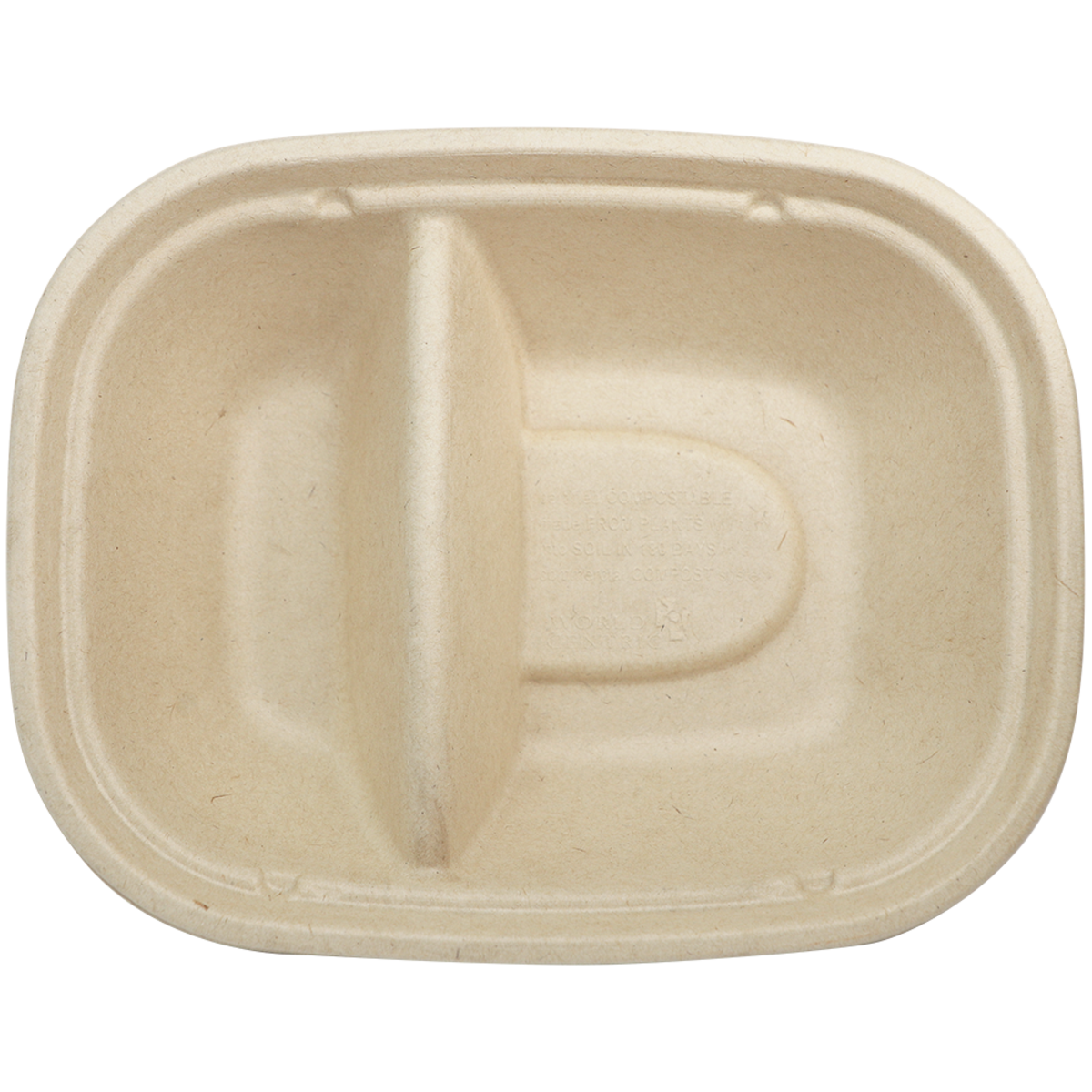 24 oz Compostable Fiber Box | 2 Compartment