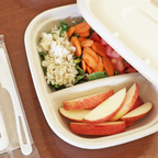 24 oz Compostable Fiber Box | 2 Compartment