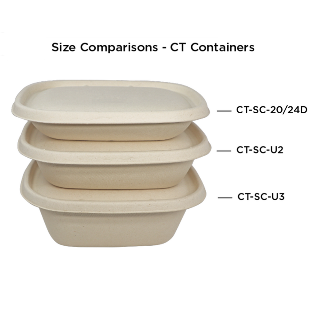 24 oz Compostable Fiber Box | 2 Compartment