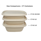 24 oz Compostable Fiber Box | 2 Compartment