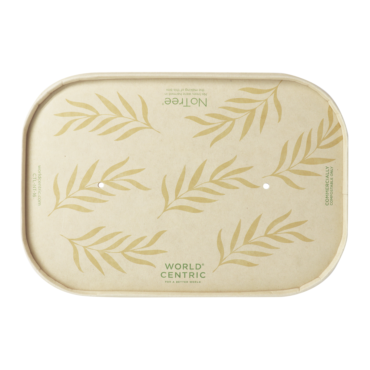 Lid for 16-32 oz NoTree® Paper Rectangular Container | No Added PFAS | Bamboo