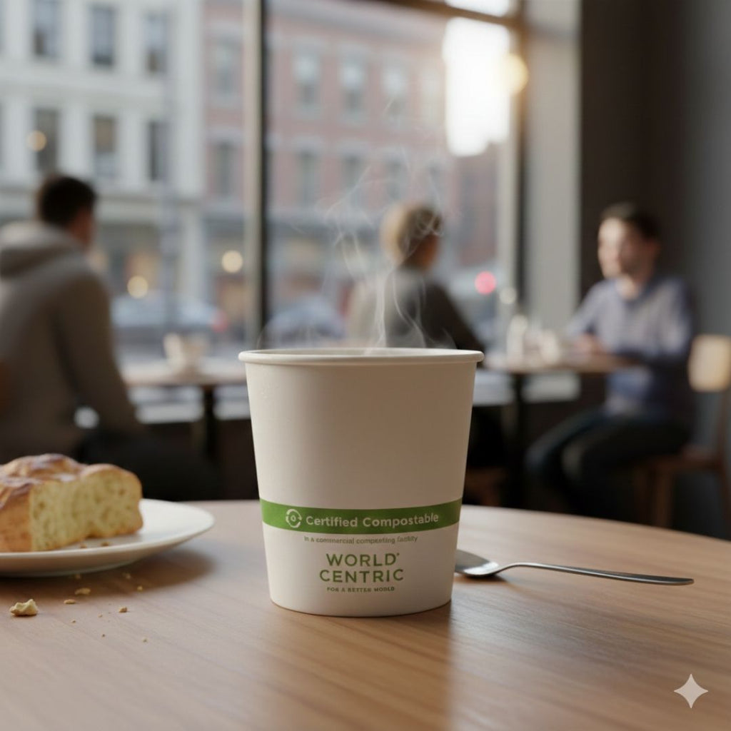 10 oz FSC® Paper Compostable Hot Cup | White