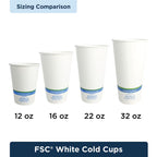12 oz Paper Cold Cup | White| Compostable