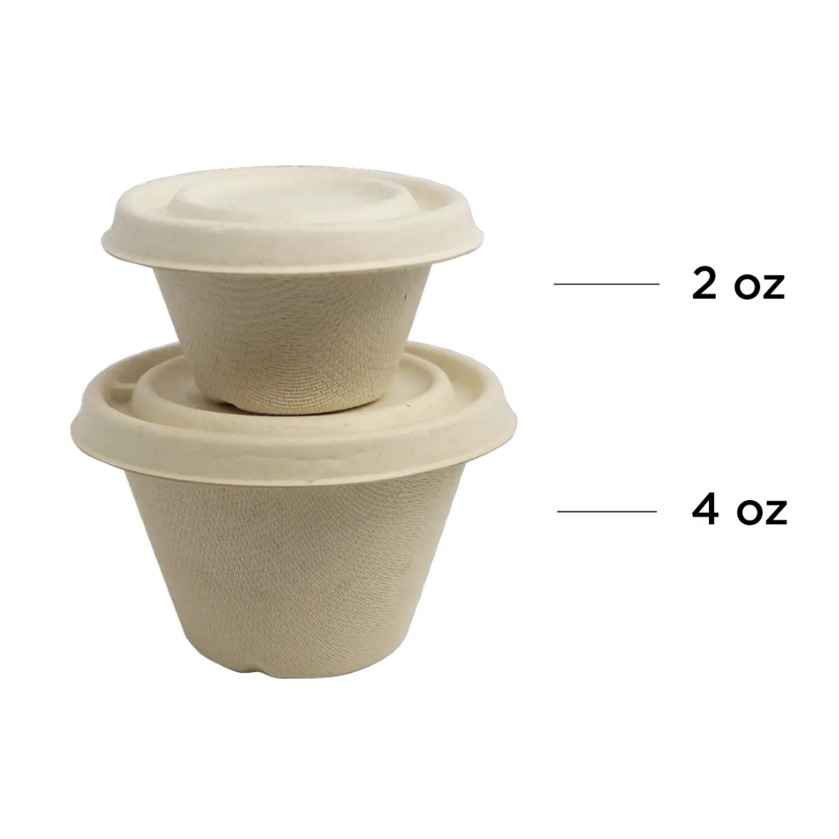 Lid for 2 oz Portion Cup | Unbleached Plant Fiber