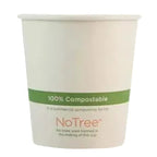 Compostable paper cup with 'NoTree' branding on a white background