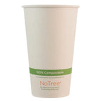 Compostable paper cup with 'NoTree' branding on a white background