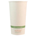 Compostable paper cup with 'NoTree' branding on a white background