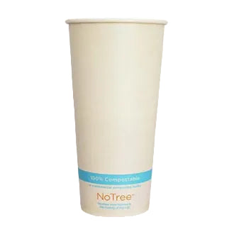 Compostable paper cup with 'NoTree' branding on a white background