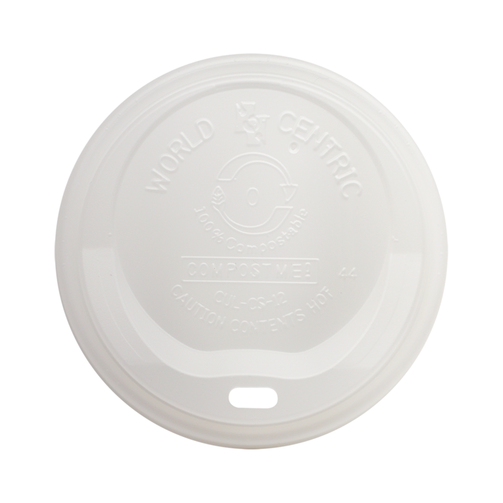 Lid for 10-20 oz Hot Cups | Compostable CPLA