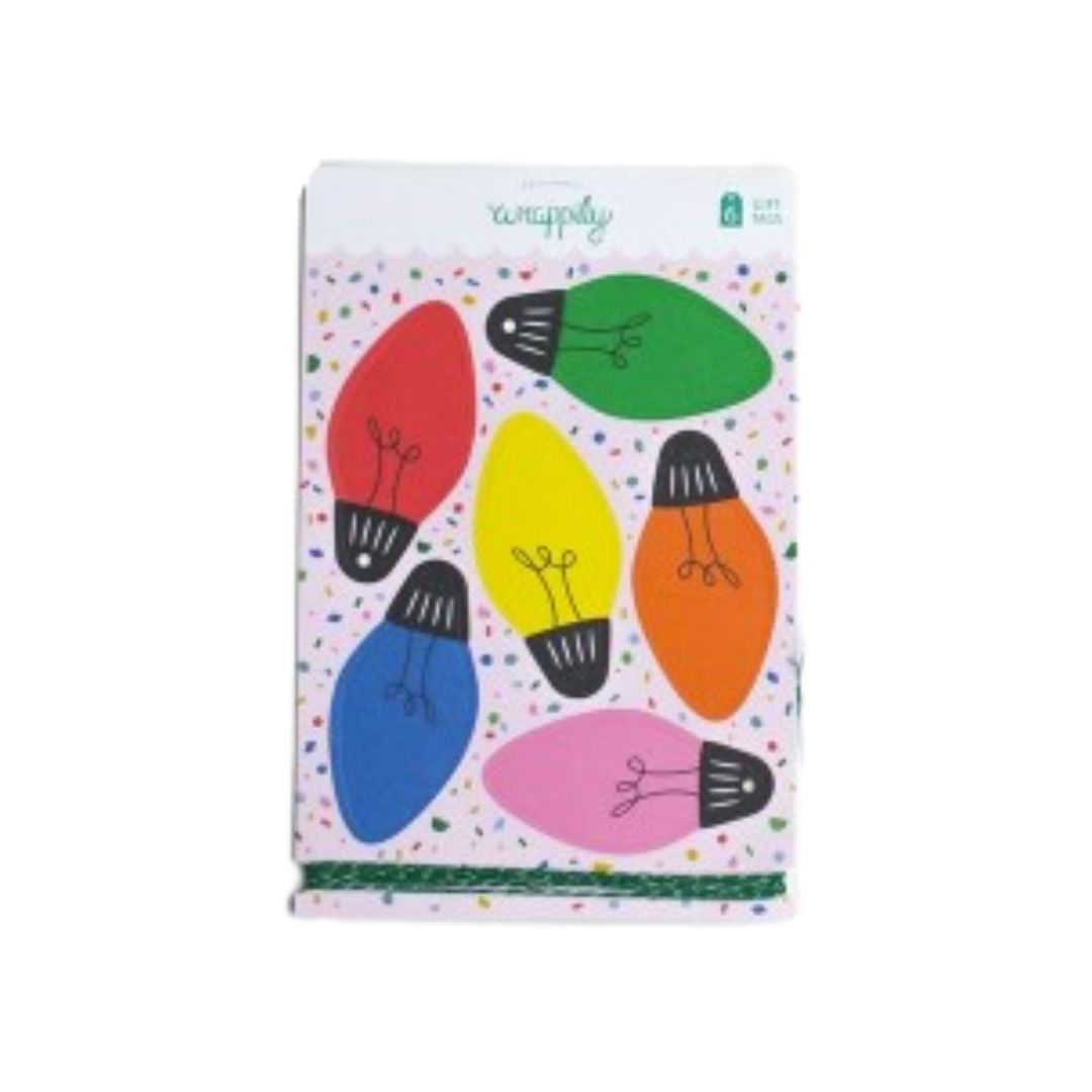Christmas Lights Pop-Out Gift Tags & Twine | 12 Sets