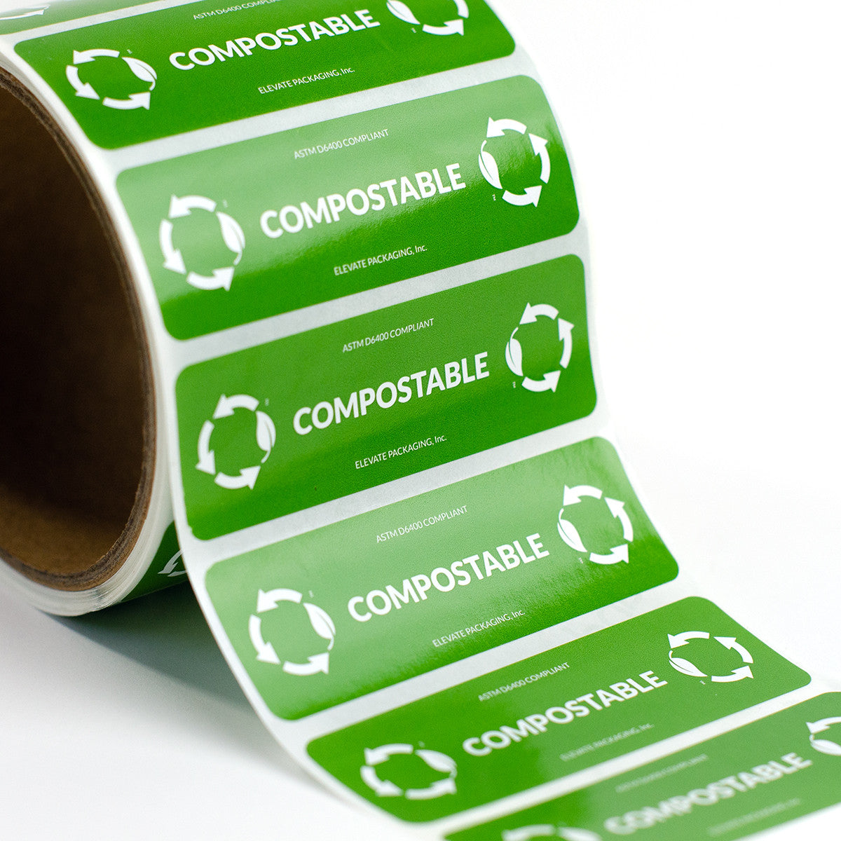 Stickers for Compostable Products | 3" x 1" | Compostable