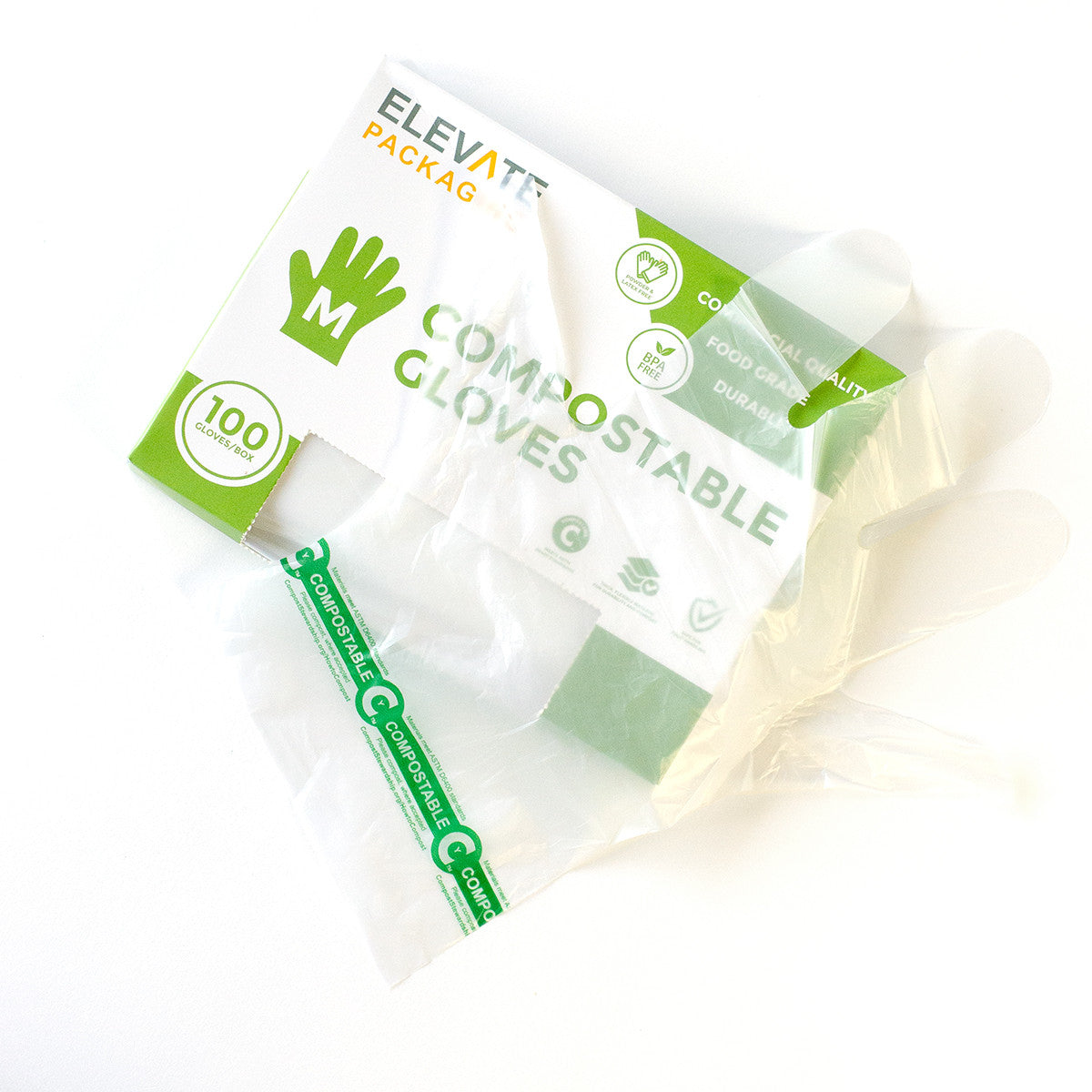 Elevate Packaging® Compostable Food Service Gloves