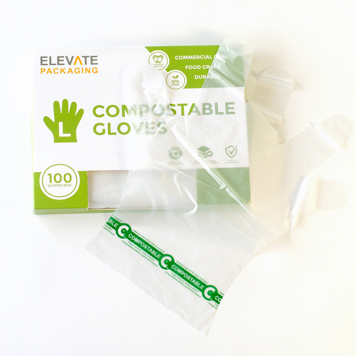 Elevate Packaging® Compostable Food Service Gloves
