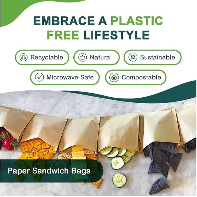 Compostable Resealable Sandwich Bags | Large | Made in USA
