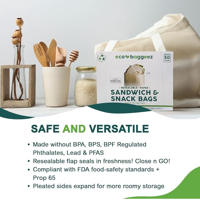 Compostable Resealable Sandwich Bags | Large | Made in USA