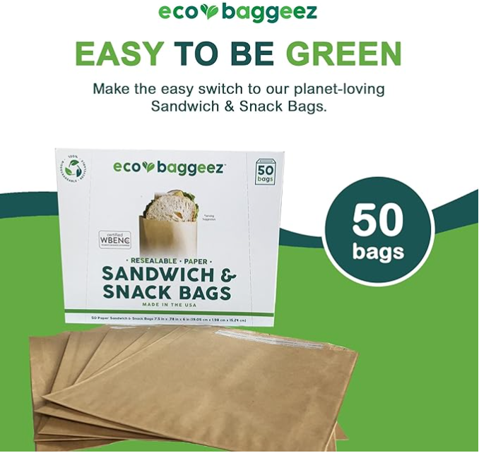 Compostable Resealable Sandwich Bags | Large | Made in USA