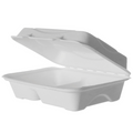 Vanguard™ Renewable & Compostable Sugarcane Clamshells | 9" x 6" x 3" | Two Compartment