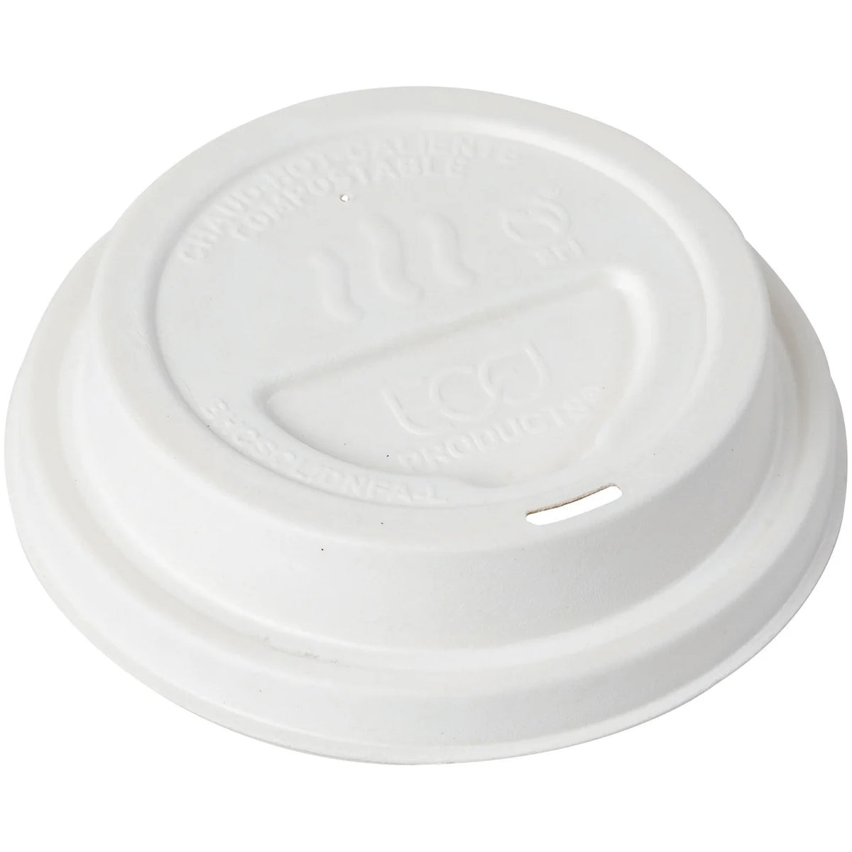 10-20 oz Fiber Hot Cup Lid | White | Compostable