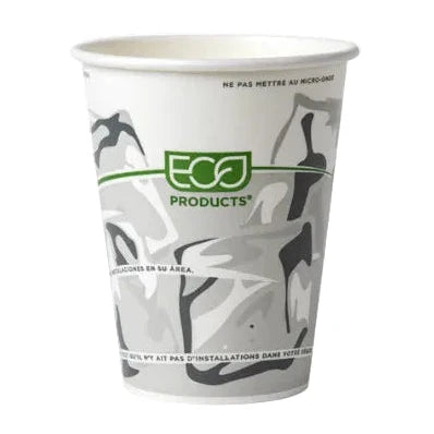 Paper cup with 'Eco Products' branding on a white background