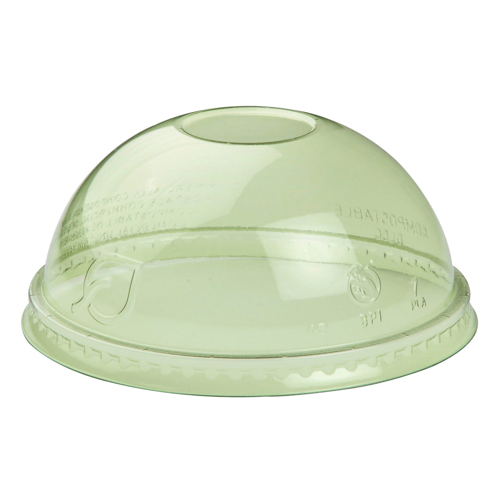 Green no hole dome lid on a plain white background.