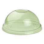 Green no hole dome lid on a plain white background.