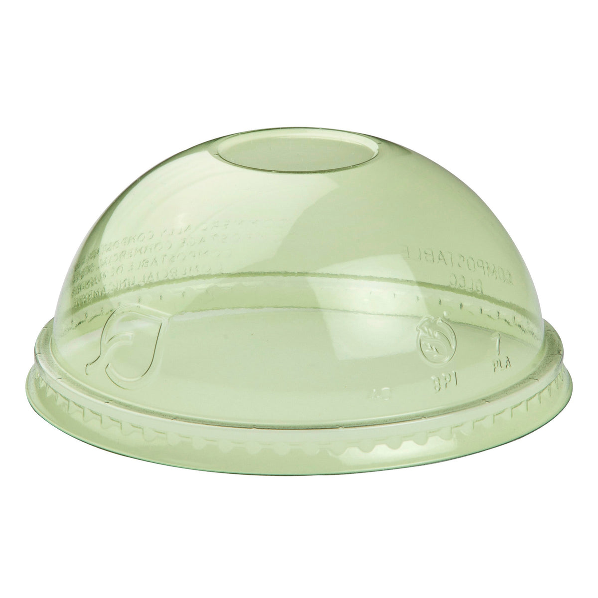 Green no hole dome lid on a plain white background.