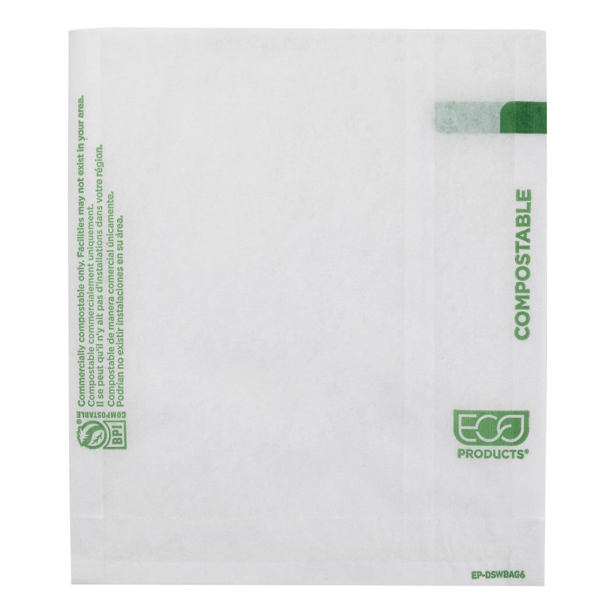 6" x 6.5" Kraft Bag | White | Eco-Products®