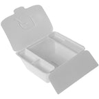 Fiber takeout box with a lid on a white background