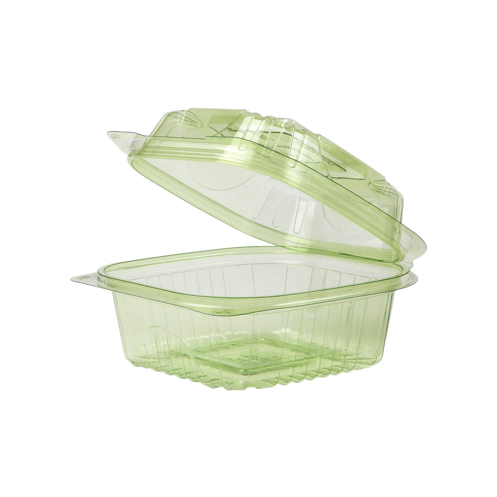 6" x 6" x 3" Clamshell Container | Green PLA | Eco-Products®