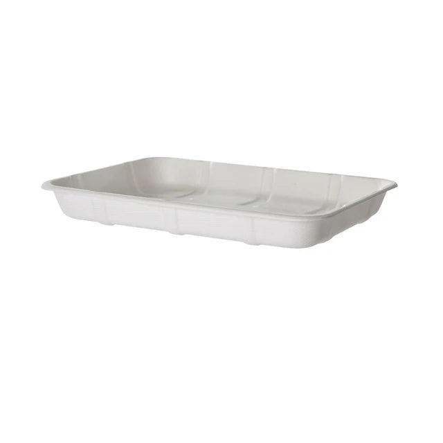 9.5" x 7.17" x 1.13" Lined Meat & Produce Trays | 4D | White